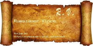 Rumszauer Vince névjegykártya