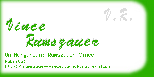 vince rumszauer business card